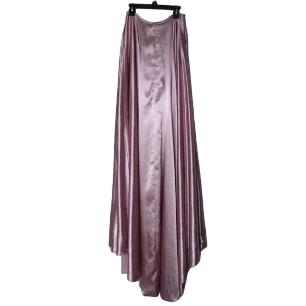 Sherri Hill Blush Pink Satin High Low Skirt Slit Sz 2, with Pockets, Formal Prom